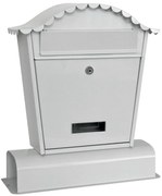 Poštová schránka HUBERT B, s rúrou na noviny, biela (400 x 140 x 490 mm)