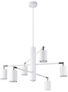 Luster Lemmi, 6x biele kovové tienidlo, (možnosť polohovania)