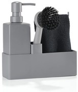 Sivý plastový/silikónový stojan na umývacie prostriedky Singles – Zone