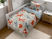 Bavlnené obliečky do postieľky Renforcé FOXIVA sivé Rozmer obliečky: 45 x 65 cm | 90 x 135 cm