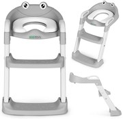 Detské sedadlo na toaletu so schodíkmi a rebríkom, sivé, ECOTOYS