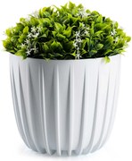 Květináč STRIPPED 23,8x20,9 cm bílý