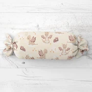 Biante Detský vankúš valec bonbon Sandra SA-467 Dráčikovia na žltobéžovom 15x40 cm