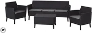 Ratanové sedenie Salemo 3 seater - grafit