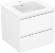 Mexen Orio, kúpeľňová skrinka 50 cm s umývadlom Otis, 2 zásuvky, biela matná, 91A10-05047-2-BFF01-W18M01