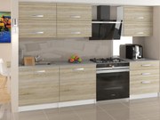 Kuchynská linka Belini 180 cm dub sonoma s pracovnou doskou Primera  TOR PRIMERA/2/WT/DS/0/T