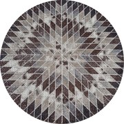 DY Hnedý okrúhly koberec s geometrickým vzorom Panamero 10 Rozmer: 100 cm