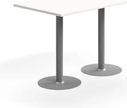Barový stôl VERTICUS, 1400x800x900 mm, biela/strieborná