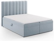 Svetlomodrá boxspring posteľ s úložným priestorom 160x200 cm Gina – Milo Casa