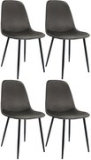 Sada 4 ks jedálenskej stoličky Maryam zamat - antracitová