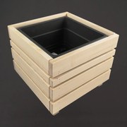 AMADEA Dřevěný designový obal s květináčem, 33,6x33,6x28cm