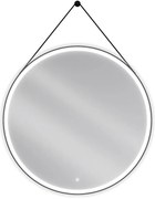 Mexen Reni, LED kúpeľňové zrkadlo s podsvietením 100x100 cm, 6000K, čierny rám, ochrana proti zahmlievaniu, 9812-100-100-611-70
