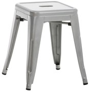 Stohovateľná kovová stolička Arm - Strieborná