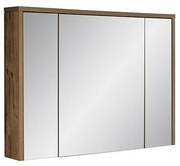 Závesná kúpeľňová skrinka so zrkadlom Hampton Concrete 3D tmavý betón/dub hunton