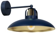 Nástenné svietidlo Felix, 1x zlaté/tmavomodré kovové tienidlo, db/g