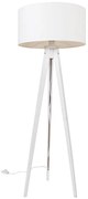 Moderná stojaca lampa trojnožka biela s tienidlom bielym 50 cm - Tripod Classic