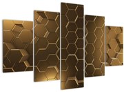 Obraz - Zlaté hexagóny (150x105 cm)