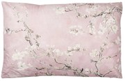 Svetlo ružový vankúš s výplňou a motívom vetvičiek a drobných kvetov - 60 * 40 cm