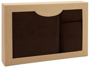BAVLNENÉ UTERÁKY SOLANO SADA 1 KS 30X50 CM, 1 KS 50X90 CM, 1 KS 70X140 CM HNEDÁ