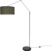 Stojaca lampa čierna nastaviteľná so zeleným tienidlom 50 cm - Editor