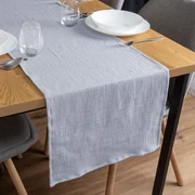 Biante Mušelínový behúň na stôl MSN-027 Svetlo modrosivý 20x120 cm