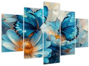 Obraz - Modrí motýle (150x105 cm)