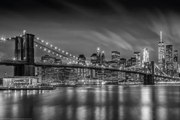 Plagát, Obraz - BROOKLYN BRIDGE Nightly Impressions | Monochrome