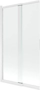 Mexen Fox, 2-krídlová posuvná vaňová zástena 100 × 150 cm, 5mm číre sklo, biely profil, 891-100-002-20-00