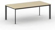 Kancelársky stôl PRIMO INVITATION, čierna podnož, 2000 x 1000 mm, breza