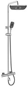 Mereo Mereo, Termostatická vaňová batéria s hlavovou hranatou sprchou, MER-CB60101TSG
