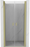 Mexen MIST, 2-krídlové sprchové dvere (d+d) 70x200 cm, 6mm číre sklo, zlatý matný profil, 8A7-070-000-55-00