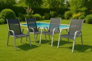 Garthen 29331 Sada 4 x záhradná stolička stohovateľná - s vysokým operadlom