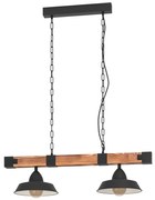 Závesné svietidlo v čiernej a prírodnej farbe s kovovým tienidlom OLDBURY – EGLO