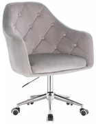 LuxuryForm DESIGN Kreslo ANDORA VELUR na striebornej podstave s kolieskami - svetlo šedé