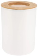 Odpadkový kôš Besson, biela/s drevenými prvkami, 5L