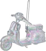 Strieborná vianočná ozdoba skúter - 12*4*8 cm