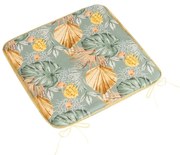 Bellatex Sedák Adéla hladký Monstera, ruže žltá, 40 x 40 cm