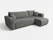 Tmavosivá rozkladacia rohová pohovka SORELA, obojstranná + 2 vankúšiky zdarma