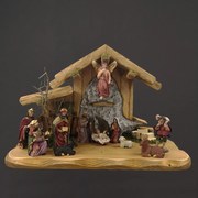 AMADEA Drevený betlehem BEZ FIGUREK 38 cm, český výrobok