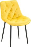Jedálenská stolička Wallace - zamat - Žltá