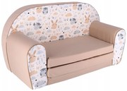 Detská rozkladacia MINI pohovka Zvieracia partička - béžová