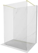 Mexen Kioto, sprchová zástena Walk-In 110 x 200 cm, 8mm číre sklo, zlatý matný profil, 800-110-002-55-00