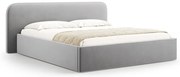 Svetlosivá čalúnená dvojlôžková posteľ s úložným priestorom s roštom 160x200 cm Elizabeth – Micadoni