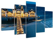 Obraz - hotel na pláži (150x105 cm)