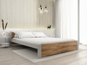 Posteľ IKAROS 120 x 200 cm, dub artisan/sivá Rošt: Bez roštu, Matrac: Bez matraca