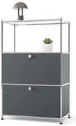 Kovová komoda »CN3« s 2 výklopnými priehradkami, sivá