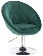 LuxuryForm DESIGN Kreslo VERA VELUR na striebornom tanieri - zelené