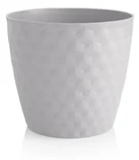 Ruby matt recyklovaný kvetináč 19 cm, ľadovo biela, 19 cm