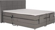 Elektrická polohovacia posteľ, boxspring, sivá, 160x200, MURKO NEW