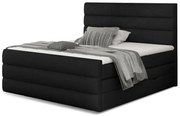 Kontinentálna boxspring posteľ Carmen, čierna 160x200cm (sawana 14/ Cand 10)